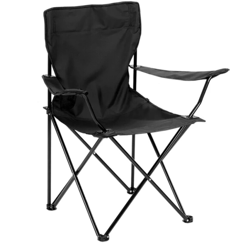 Silla plegable capitán con apoya brazos Negro