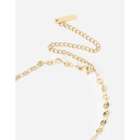 Cadena De Acero Dije Corazón Dorado