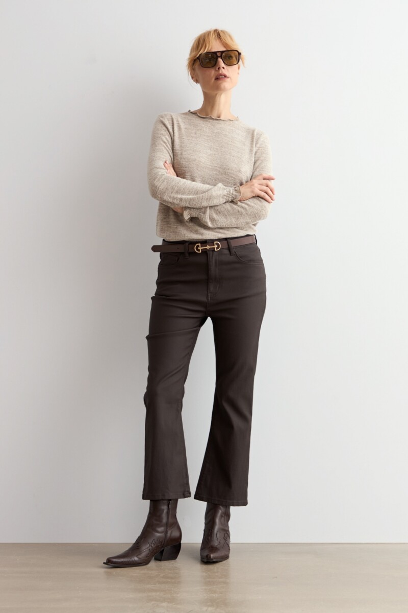 Pantalón cropped Turner engomado chocolate