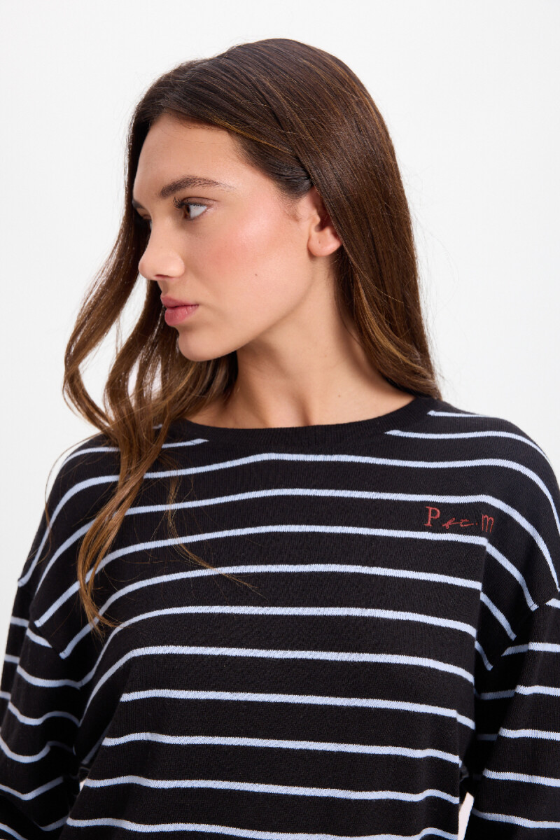 Tshirt Duo Negro/Celeste