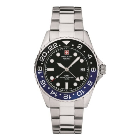 Reloj Swiss Alpine Military Master Diver GMT 7052.1132 para hombre con correa de acero Reloj Swiss Alpine Military Master Diver Gmt 7052.1132 Para Hombre Con Correa De Acero
