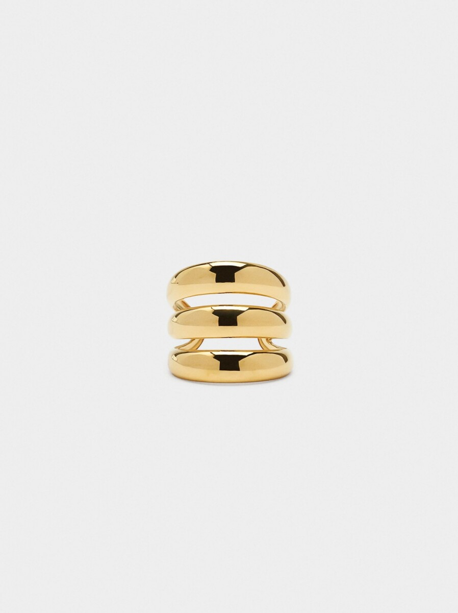 Anillo Efecto Triple - Acero Inoxidable - dorado 