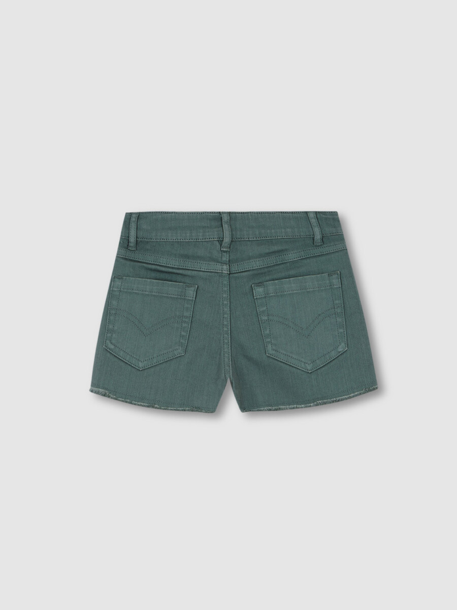 Pantalon Corto Con Flecos Verde