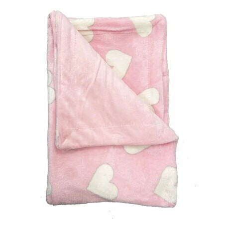 Frazada Polar HC Corazón 75x100cm Rosado