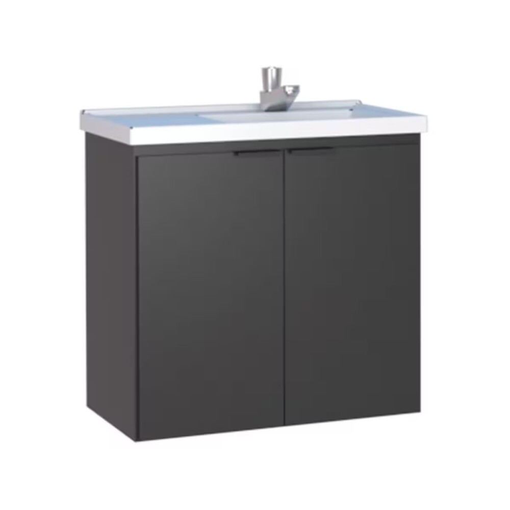 Mueble de baño suspendido Aster negro 60cm con bacha de resina Mueble De Baño Suspendido Aster Negro 60cm Con Bacha De Resina