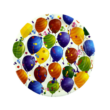 PLATO DESCARTABLE X10PCS 22CM PAPEL C/DISEÑO GLOBOS PLATO DESCARTABLE X10PCS 22CM PAPEL C/DISEÑO GLOBOS