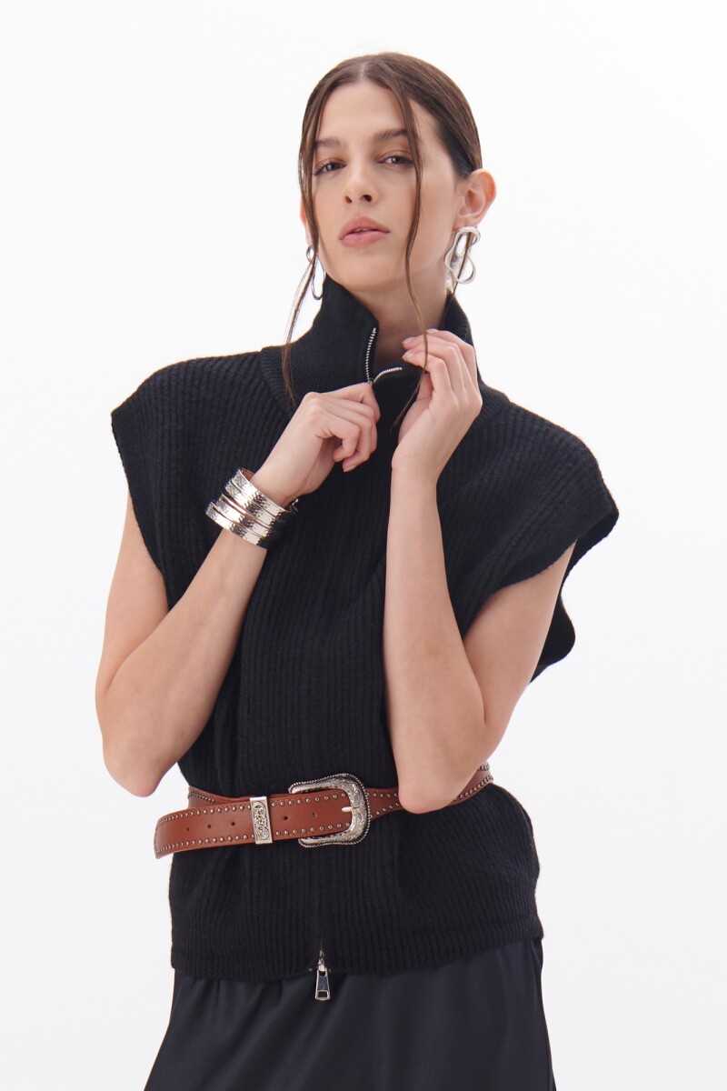 CHALECO ZIPPER NEGRO