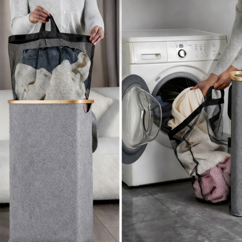 Cesto Canasto Bambu Ropa Sucia Con Tapa Bolsa Desmontable Cesto Canasto Bambu Ropa Sucia Con Tapa Bolsa Desmontable