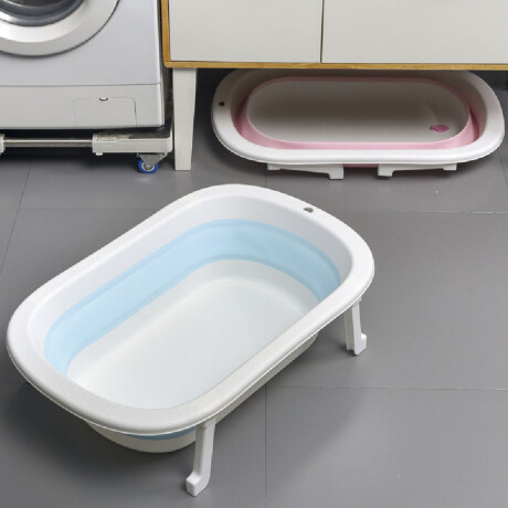 Set Baño Bebé con Bañera Plegable + Juego Dinosaurio de Agua Celeste