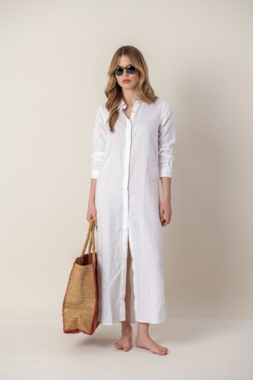 Camisola de lino Blanco