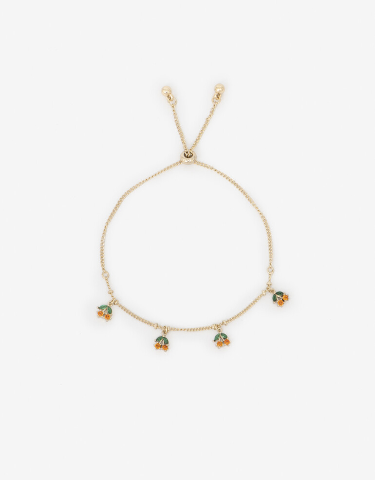 Pulseras Flexibles Strass Pulsera Flexible Cherry - Dorado