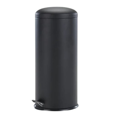 Tarro Residuos Basura Papelera Cilíndrica c/Pedal 30Lt Acero Negro
