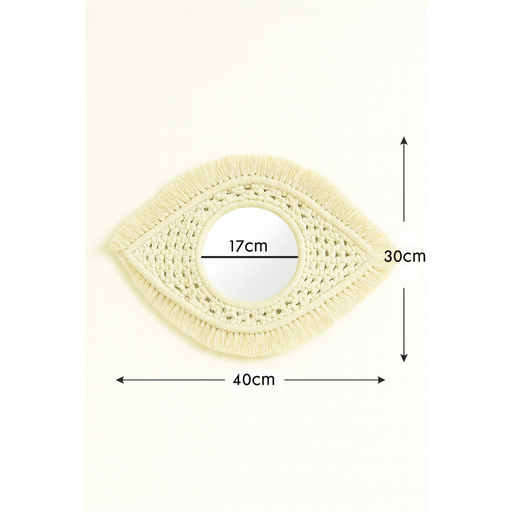 Espejo Tejido En Macrame Con Diseño De Ojo Grande