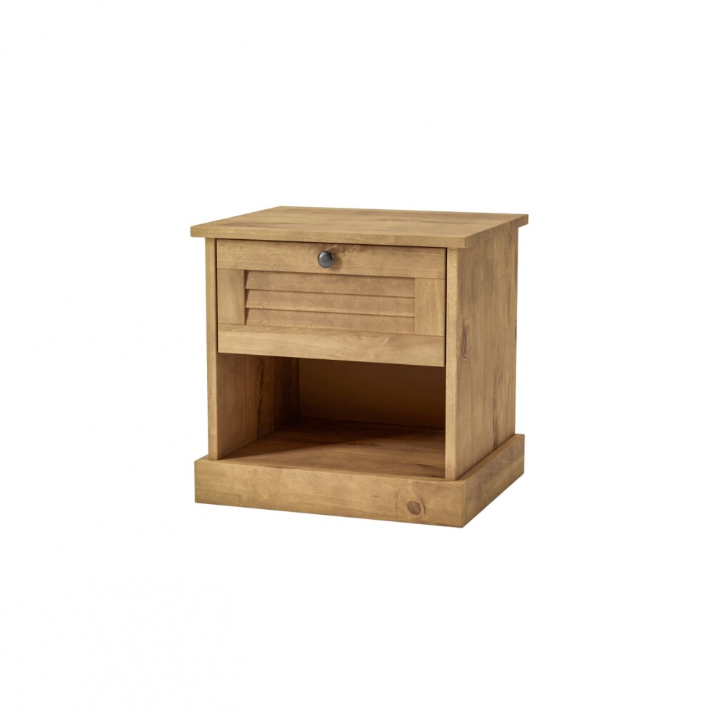 Mesa de Luz 1 Cajón - Línea Valenciana - Natural Mesa de Luz 1 Cajón - Línea Valenciana - Natural