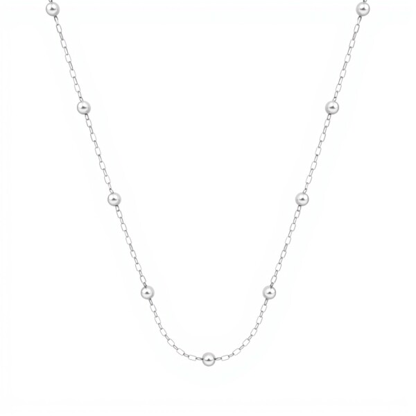 Cadena Oval y Bolitas - Plata 925 - Sin Piedra - CD3531 sinpiedra