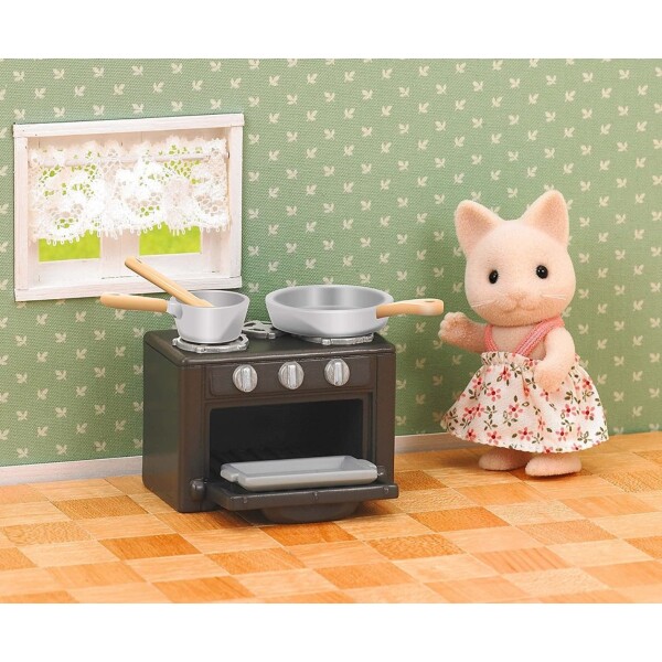 Sylvanian Families Hermana Gato Con Horno Juguete Niños Sylvanian Families Hermana Gato Con Horno Juguete Niños