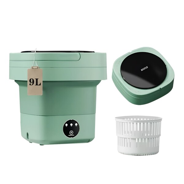 Mini Lavadora Marvo Portátil Plegable 9L Cesto Centrifugador Variante Color Verde