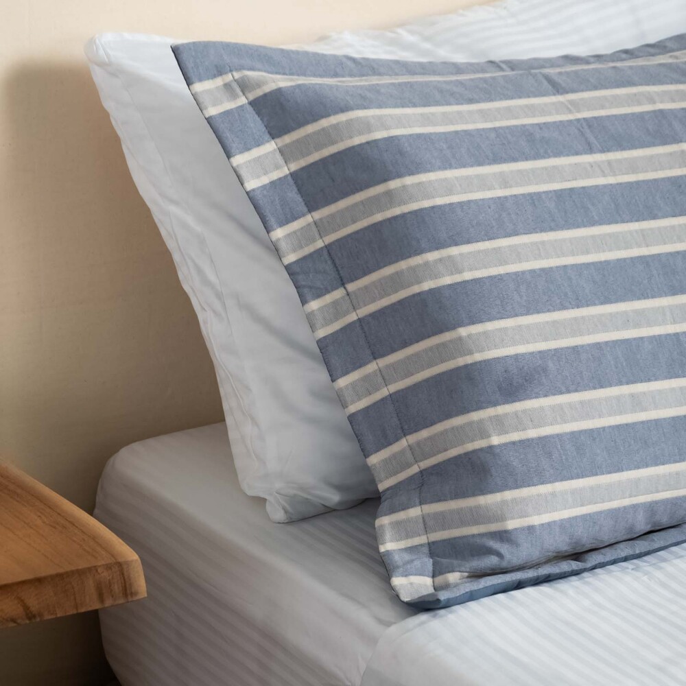 SET CUBRECAMA KING ALGODON-Y-POLIESTER AZUL MATRESS