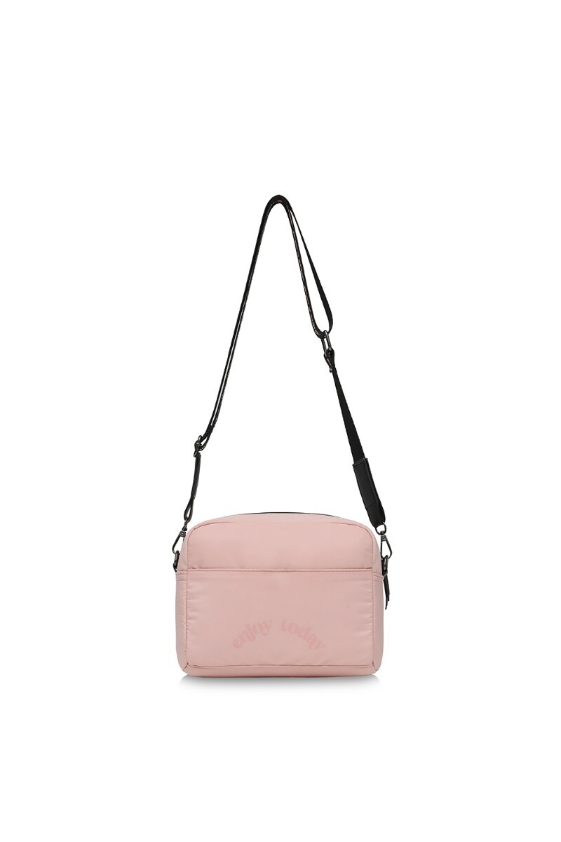 Bandolera con bolsillo frontal Rosado