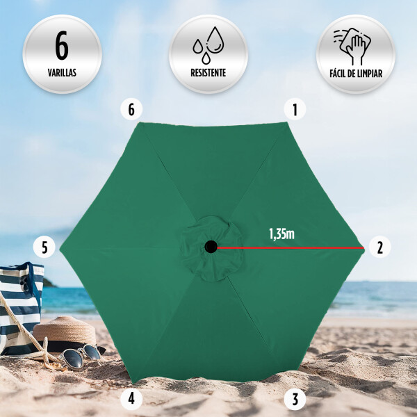 Combo Sombrilla Reforzada Verde + Base Rellenable Imback Combo Sombrilla Reforzada Verde + Base Rellenable Imback