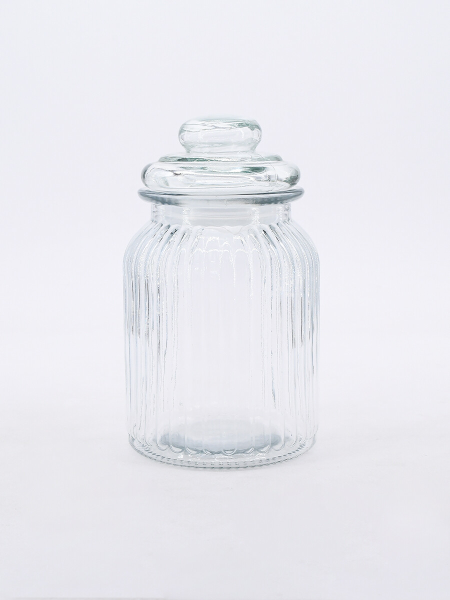 FRASCO DE VIDRIO CON TAPA - TRANSPARENTE 