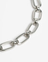 Collares Cortos Metal Collar Corto Metal Eslabones Plateado - Plateado Rodio