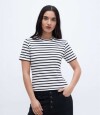 Remera Eva Rayas negra