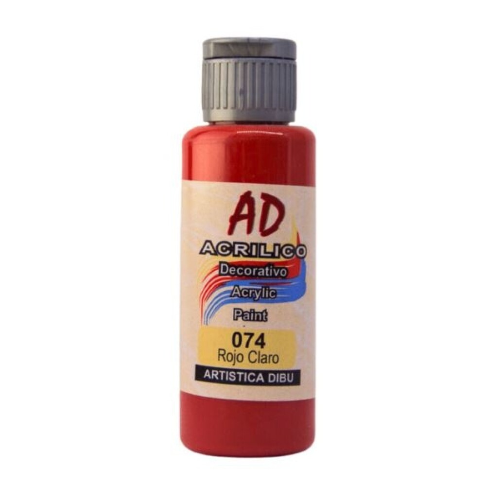 Acrílico Decorativo Ad 60 Ml Rojo Claro #Acrílico Decorativo Ad 60 Ml Rojo Claro