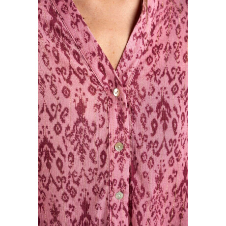 Camisa Estampada Lurex Rosa