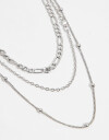 Collares Cortos Metal Set De Collares - Plateado Rodio