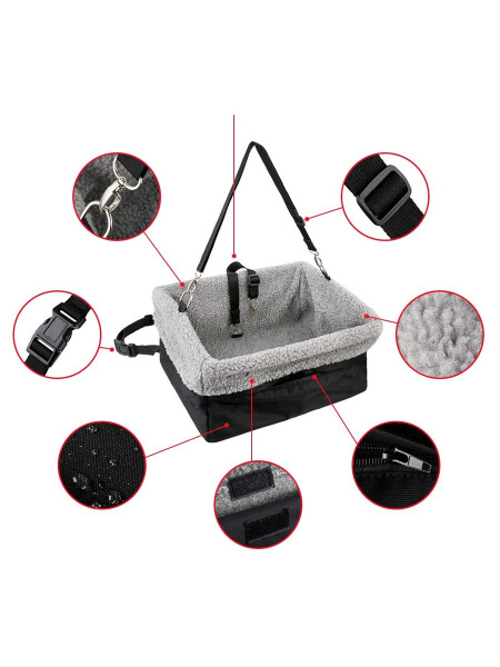 CAMA DE MASCOTAS PARA VEHICULO NEGRO