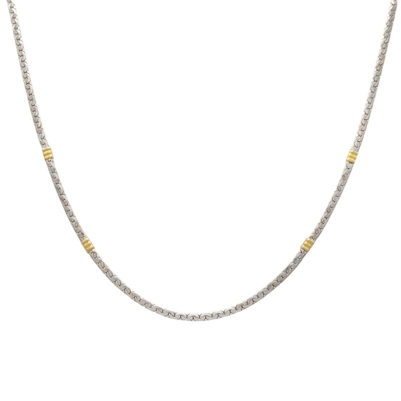 Cadena Tejido Plano-Plata y Oro-CD5038 sinpiedra