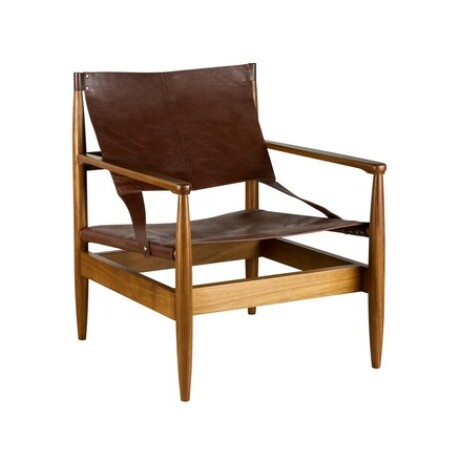 Montana POLTRONA MONTANA IN NATURA Y CUERO MARRÓN 75X74X88H CM