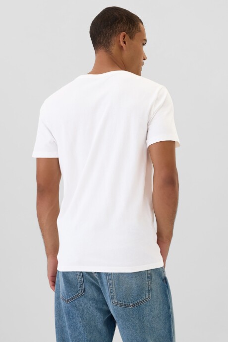 Remera Cuello V Mini Logo Gap Hombre White V2 Global