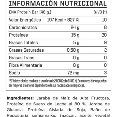 Protein Bar Caja x16 ENA Coco y Dulce de Leche
