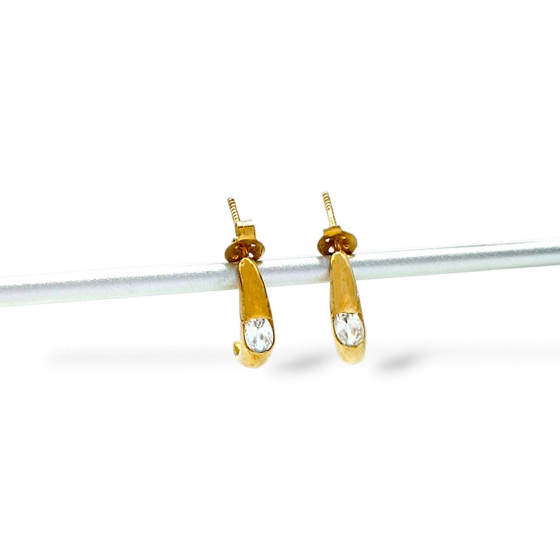 Caravanas oro bombe - Oro bajo - Zirconia- CA8018 conpiedra