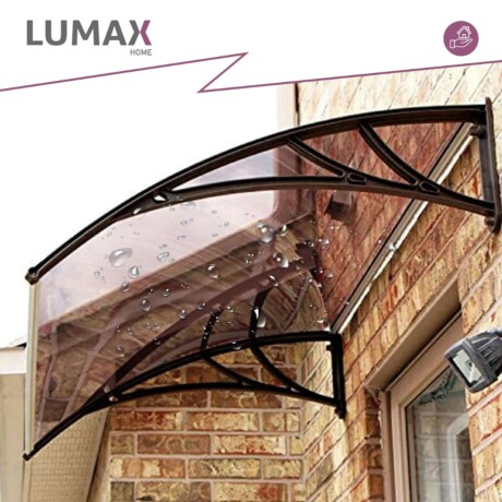 Alero Policarbonato Transparente Y Soporte Negro 1.0 X 0.6 M Marrón