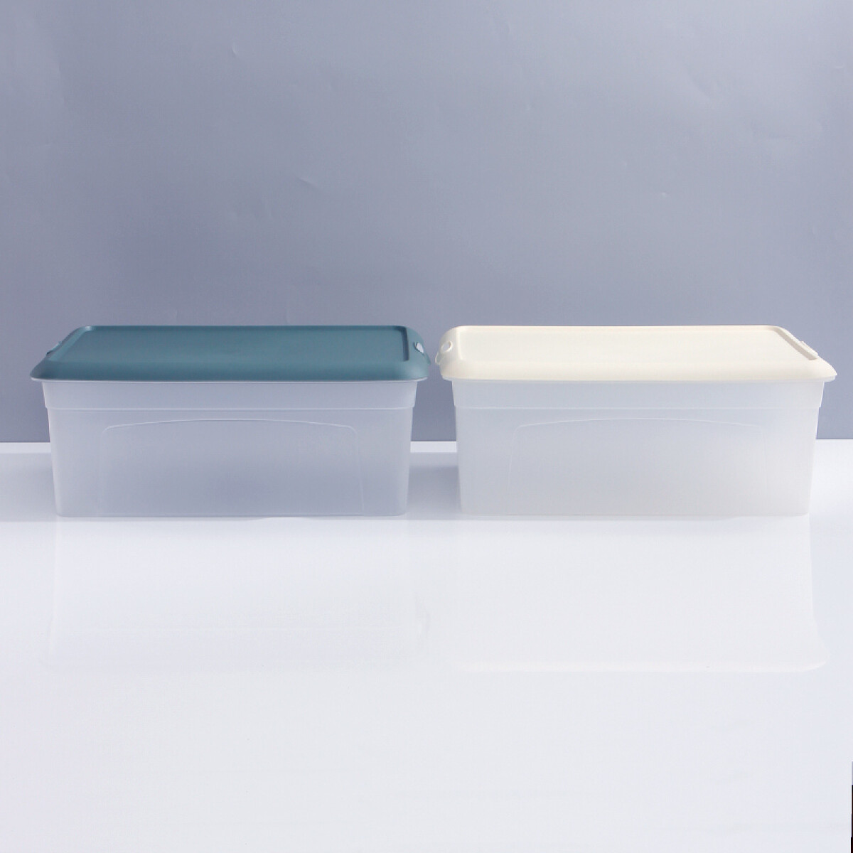 Contenedor Organizador Con Tapa - Transparente Mate - M 