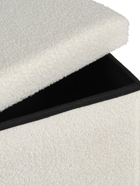 Puf NYSTED 76x38 con almacenaje felpa blanco Puf NYSTED 76x38 con almacenaje felpa blanco