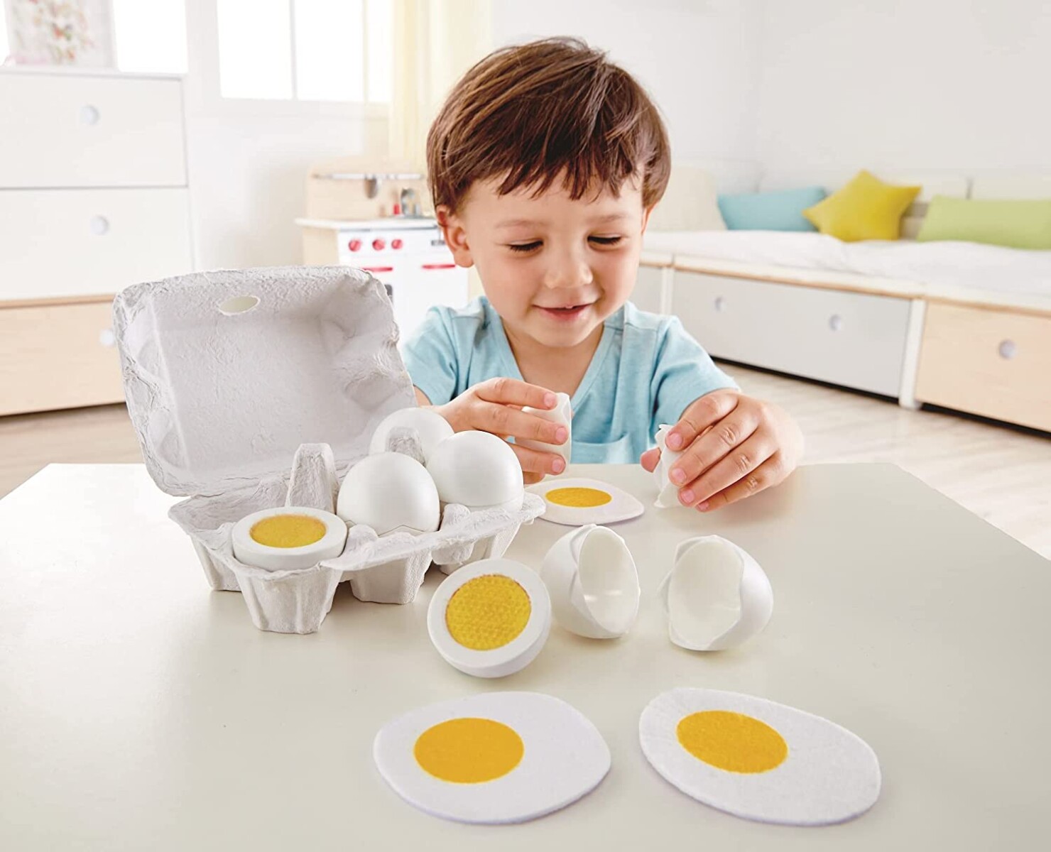 Juego Infantil 6 Huevos de Madera y Velcro - 001 