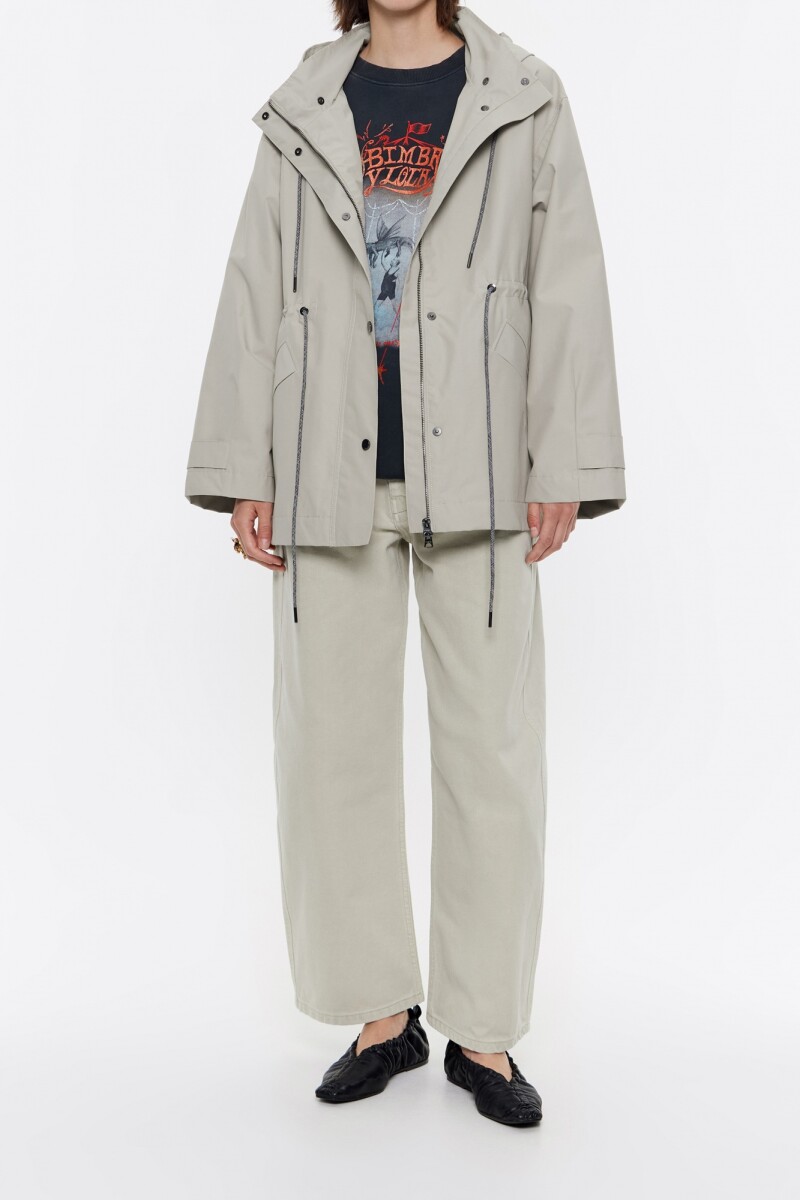 GABARDINA CORTA PIEDRA Gris
