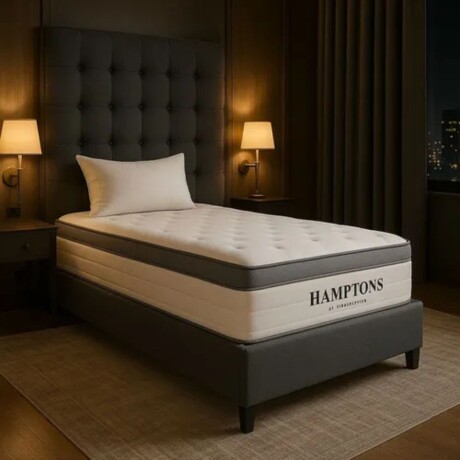 Sommier 1 Plaza Hamptons Rhodium 90X190 Gris