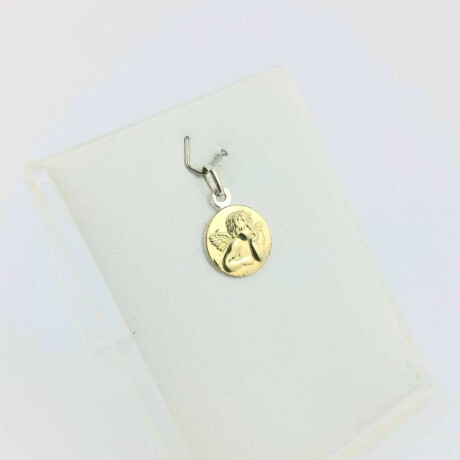 Medalla de plata 925 con double de oro 18k. Ángel De La Guarda 12 Mm