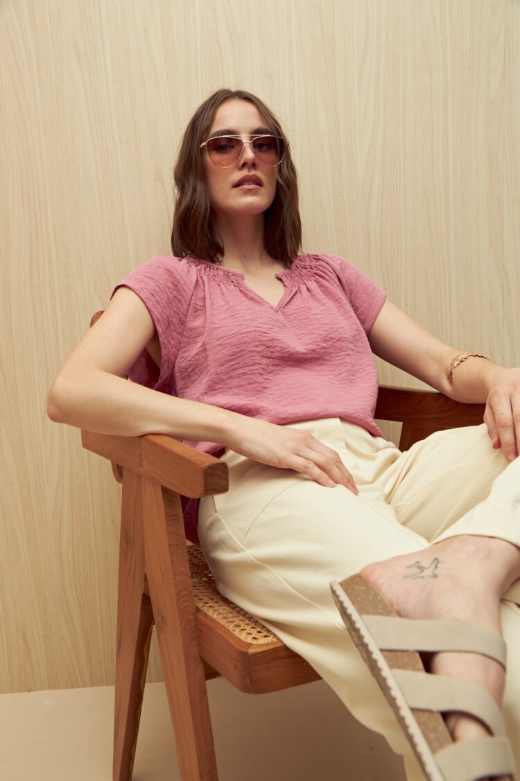 BLUSA GUILFORD Rosa Hibisco