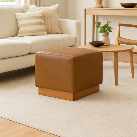 Puff Beta - Cuero Natural 1016 (Nozes)