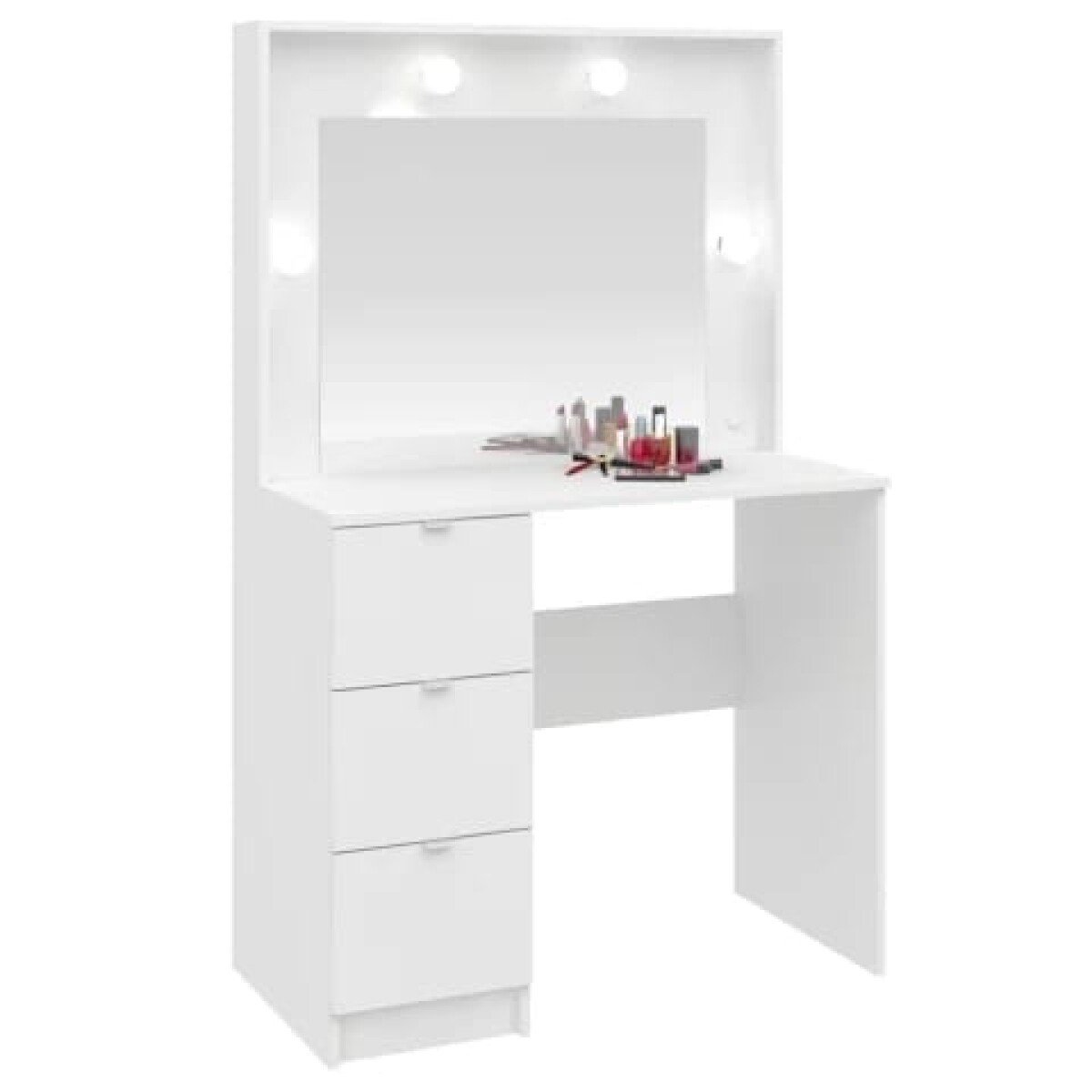 Mueble Tocador Con Espejo Porta Lámparas Luz Maquillaje 