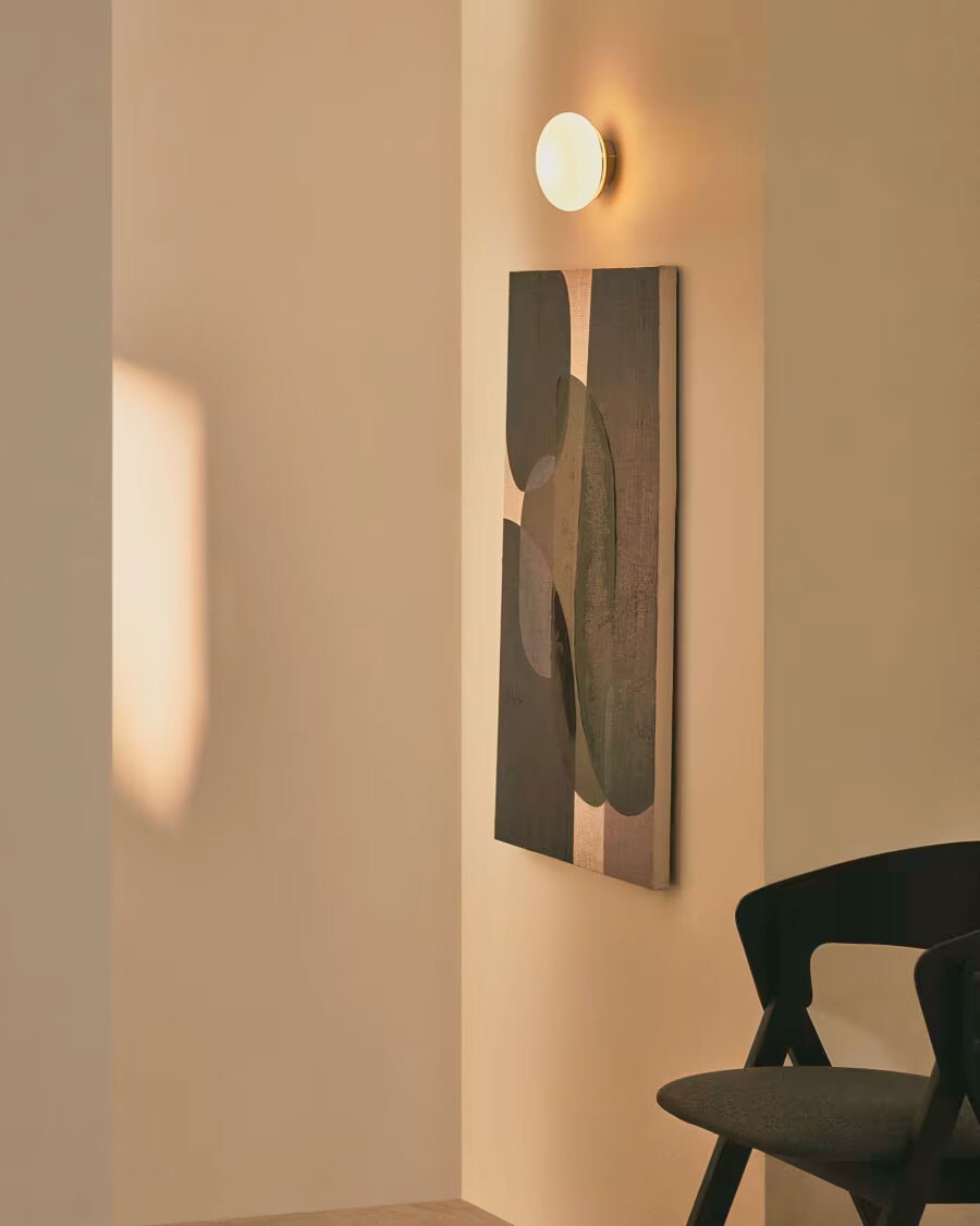 Aplique Bamila de cristal ahumado y níquel Ø15cm