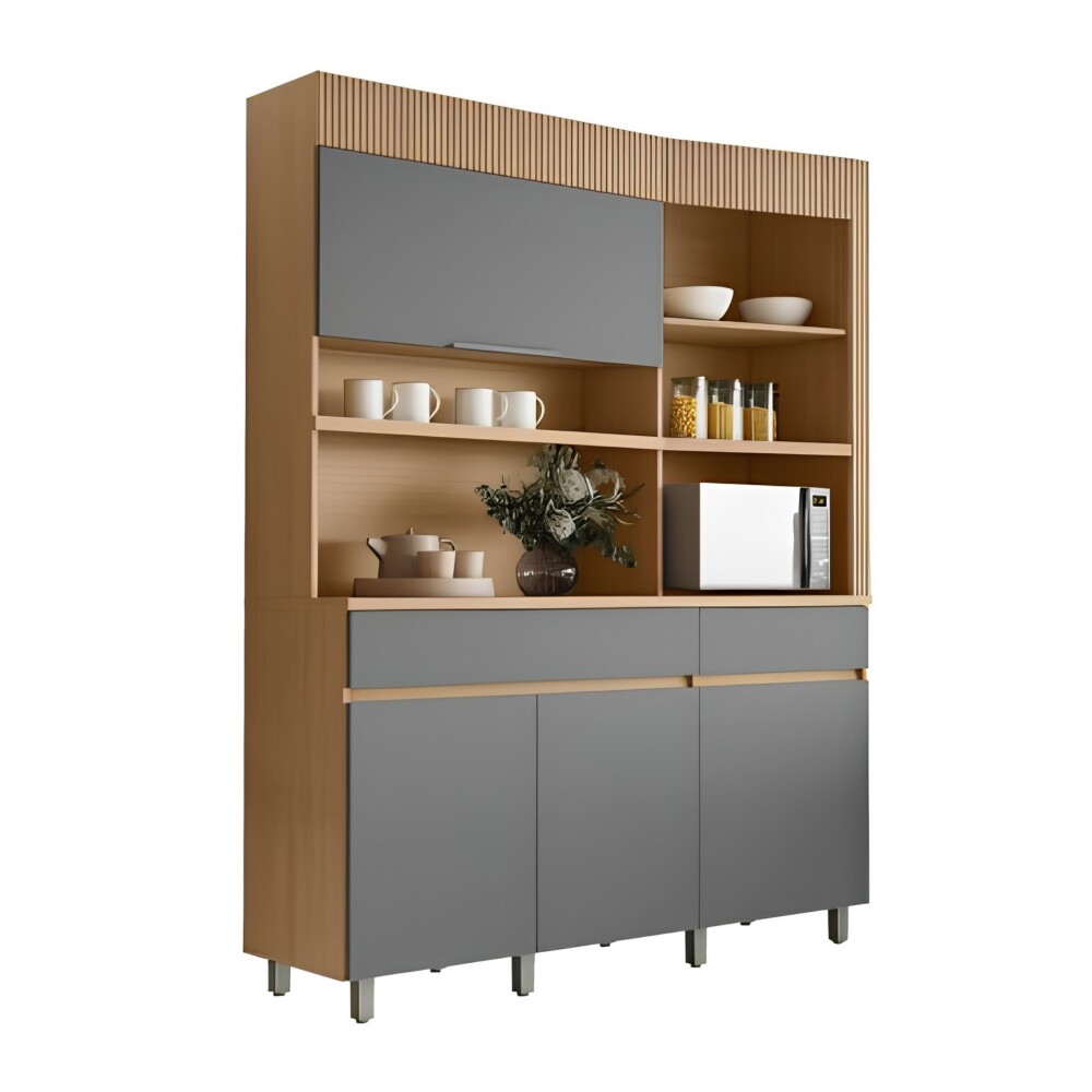Mueble Modular 3 Cuerpos REALEZA Marron/Gris Oscuro