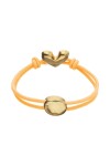 PULSERA DE HILO ELÁSTICO NARANJA CON CORAZÓN BAÑADO EN ORO 18K Pulsera