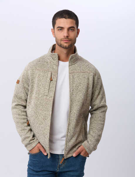 CAMPERA TEXTURADA CON INTERIOR EN POLAR Beige